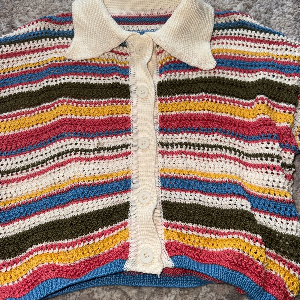 Striped Crochet Two-Piece Set - Multicolor - Picture 6 of 8